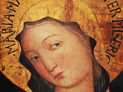 Benozzo Gozzoli, Madonna in gloria con la città di Sermoneta. Cattedrale di Santa Maria Assunta in cielo
